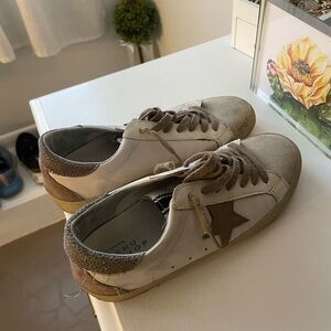 ShuShop White and Brown Sneakers